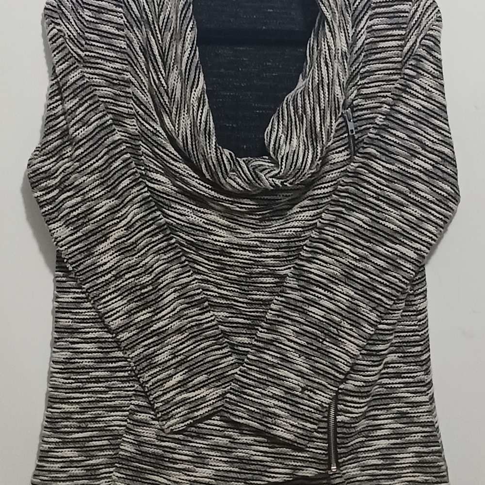 Striped Cowl Neck Sweater